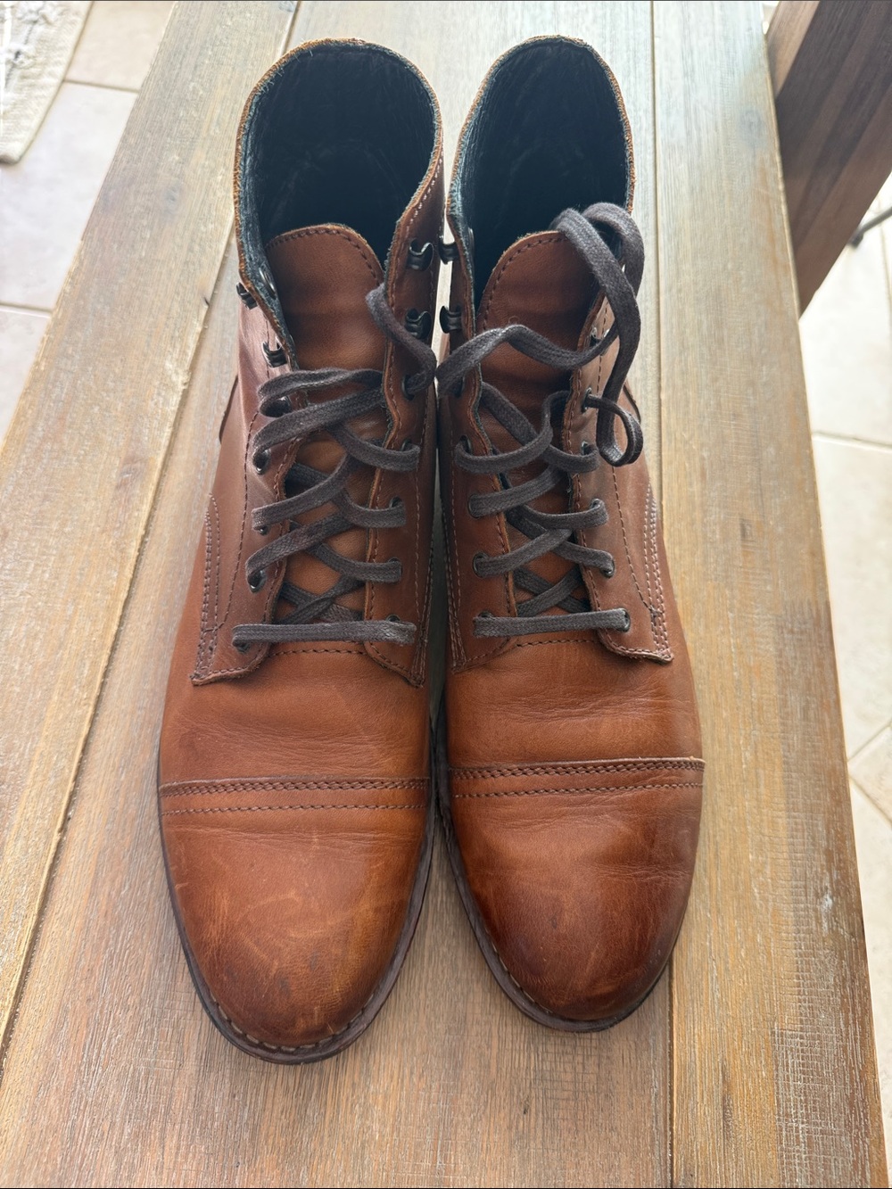 Thursday Boot Co. Captain Brandy Leather Lace Up Boots Men's Size 10.5
